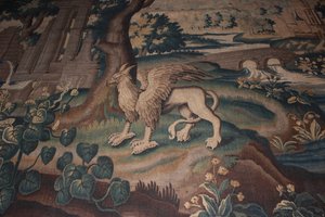 Zeleň žiraf, gobelín Aubusson - fantastické detaily zvířat od Unbekannt