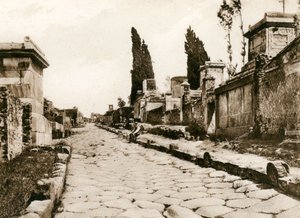 Via delle Tombe, Pompeje, Itálie, 1900 od Unbekannt