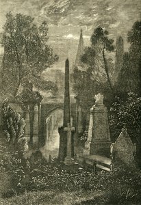 Pohled na hřbitov Highgate, c1876. od Unbekannt