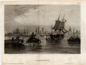 Pohled na Archangelsk, 1833 od Unbekannt