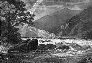 Pohled na Balcony Falls, James River, Virginie, USA, 1877 od Unbekannt
