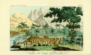 Pohled na tábor Jean-Baptista Douville na řece Kongo ve vesnici Quitumba, Angola od Unbekannt