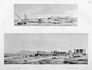 Pohled na Luxor a chrám Théb v Luxoru, Egypt, c1808 od Unbekannt