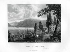 Pohled na Newburgh, stát New York, 1855 od Unbekannt