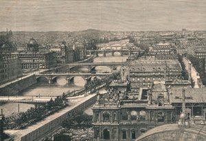 Pohled na Paříž, ukazující sedm mostů, 1882 od Unbekannt