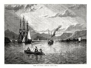 Pohled na Punta Arenas, Kostarika, 1877 od Unbekannt