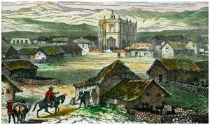 Pohled na Tiahuanaco, poblíž jezera Titicaca, Bolívie, c1880 od Unbekannt