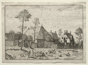 Pohled na vesnice v Brabantsku a Campine: Pastýři se stádem, c. 1559. od Unbekannt