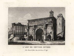 Pohled na oblouk Septimia Severa, Arco di Settimio Severo, Forum Romanum, Řím od Unbekannt