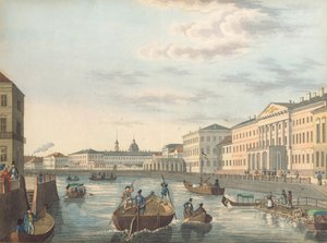 Pohled na řeku Fontanka v Petrohradu, 1820s od Unbekannt