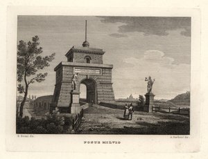 Pohled na Milvijský (nebo Mulviánský) most, Ponte Milvio, Řím od Unbekannt