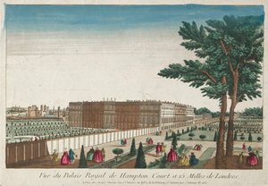 Pohled na královský palác Hampton Court, 18. století. od Unbekannt