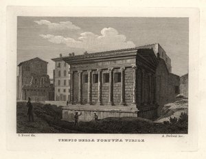 Pohled na chrám Portunus, Tempio di Portuno nebo Tempio della Fortuna Virile od Unbekannt