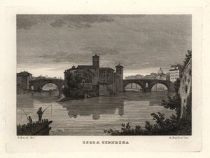 Pohled na ostrov Tiber, Isola Tiberina, Řím od Unbekannt