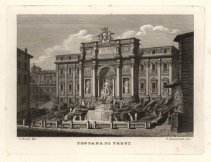 Pohled na fontánu di Trevi, Fontana di Trevi, Řím od Unbekannt