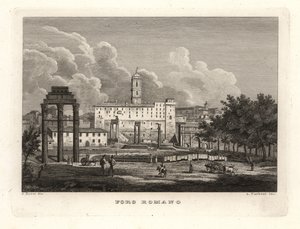 Pohled na ruiny Forum Romanum, Foro Romano od Unbekannt