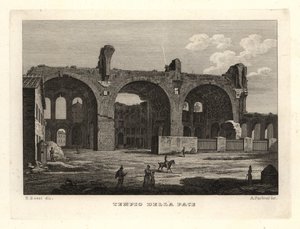 Pohled na ruiny Chrámu míru nebo Vespasiánovo fórum, Tempio della Pace, Řím od Unbekannt
