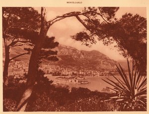 Pohled na Monte-Carlo z Monaka, 1930. od Unbekannt