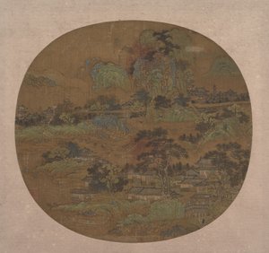 Vesnice a chrámy v Jiangnan, počátek 15. století. od Unbekannt