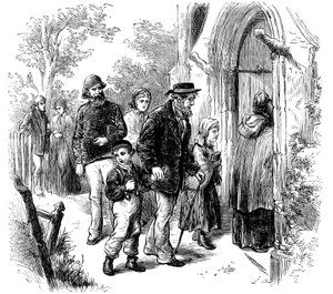 Vesničané jdou do kostela v neděli, Londýn, 1872 od Unbekannt