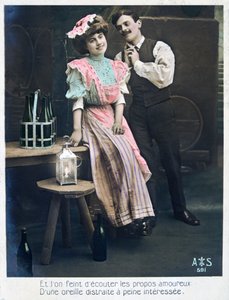 Vintage francouzská pohlednice, c1900 od Unbekannt