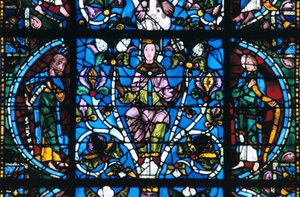 Panna a proroci, barevné sklo, katedrála v Chartres, Francie, 1194-1260 od Unbekannt