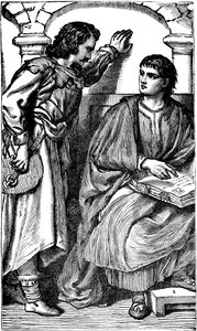 Valdenský misionář troubador ukazuje svou lidovou Bibli, c1170 od Unbekannt