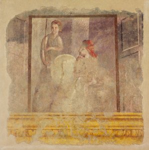 Fragment nástěnné malby ze severní stěny pokoje H vily P. Fannia..., ca. 50-40 před naším letopočtem od Unbekannt