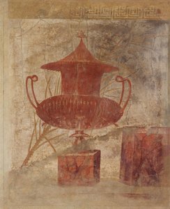 Fragment nástěnné malby z peristylu vily P. Fannia Synistor..., ca. 50-40 před naším letopočtem od Unbekannt