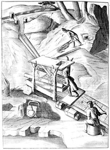Praní rudy k těžbě zlata, 1683 od Unbekannt