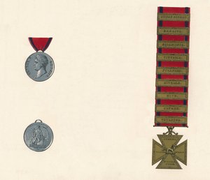 Waterloo & Military General Service Medal 1793-1814, c19. století od Unbekannt