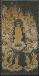 Uvítací sestup Amidy a Bódhisattvů, konec 14. století. od Unbekannt
