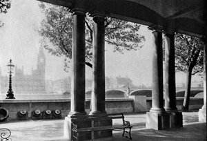 Westminsterský most a Big Ben z terasy nemocnice St Thomass, 1926-1927 od Unbekannt