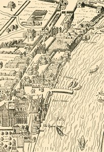 Whitehall a Westminster. Z mapy Aggas, 1881. od Unbekannt