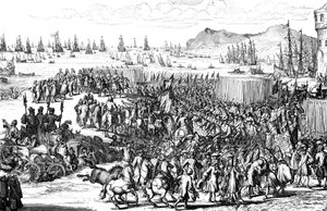 Vilém Oranžský přistává se svou armádou v Torbay, Devon, 5. listopadu 1688 od Unbekannt