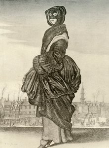Zima - Outdoorové zimní šaty Angličanky, vláda Karla I., c1620-1640, 1937 od Unbekannt