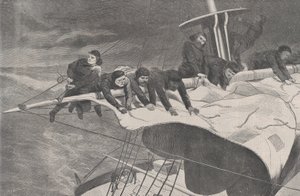 Zima na moři - Přijetí plachty z pobřeží Harperův týdeník, sv. VIII, 16. ledna 1869. od Unbekannt