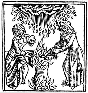 Čarodějnice kouzla přinášející déšť, 1489 od Unbekannt