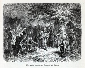 Wittekind volá své Sasy do zbraně, 1882 od Unbekannt