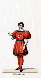 Wolseys sekretářka, návrh kostýmů pro Shakespearovu hru, Jindřich VIII., 19. století od Unbekannt