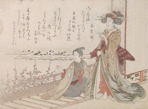 Žena a mládež na verandě, 1806. od Unbekannt