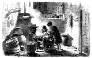 Žena připravuje koláče na čínský Nový rok, 1861 od Unbekannt
