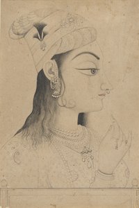 Žena s turbanem, oblečená jako Radha, konec 19. století. od Unbekannt