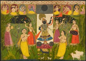 Uctívání Shri Nathji, ca. 1700. od Unbekannt