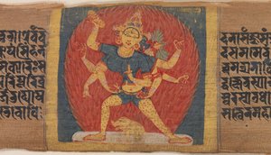 Hněvivá osmiruká a třítvárná bohyně Tara Marichi..., ca. 1090. od Unbekannt