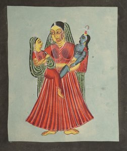 Yasoda Holding Krishna a Radha, 19. století. od Unbekannt