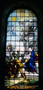 Klanění tří králů, malba na skle od Joshuy Price, 1719 od Unbekannt Unbekannt