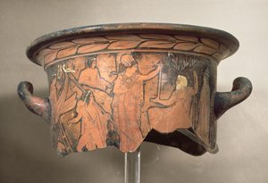 Černofigurový krater, 4. století př. n. l. (fragment) od Unbekannt Unbekannt