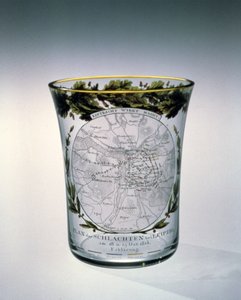 Foukaná, mořená a smaltovaná kádinka zdobená Samuelem Mohnem, 1813-14 od Unbekannt Unbekannt