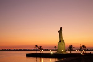 Kolumbův památník vyřezal Gertrude V. Whitney v Punta del Sebo poblíž Huelva, provincie Huelva, Andalusie, jižní Španělsko. od Unbekannt Unbekannt